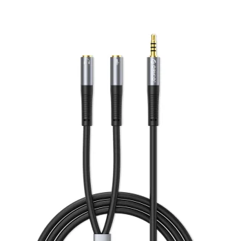 Garso adapteris Orico AX2 3.5 mm mini jack ausinių ir mikrofono šakotuvas 0.5 m, juodas