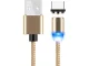 Magnetinis įkrovimo laidas 3-in-1 (Micro USB, Type-C, Lightning), 1m, auksinis