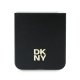 DKNY Leather Metal Stack Logo dėklas, skirtas Samsung Galaxy Z Flip 6, juodas