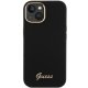 Guess Silicone Script dėklas, skirtas iPhone 15 Pro, juodas