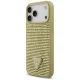 „Guess“ dėklas „iPhone 17 Pro Max“ telefonui „Rhinestone Triangle Logo“, auksinis