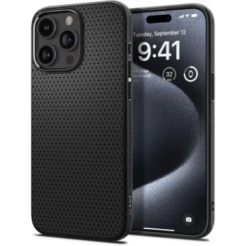 Dėklas Spigen Liquid Air, skirtas iPhone 15 Pro, matinis juodas
