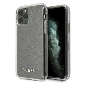 Guess iPhone 11 Pro dėklas Glitter, sidabrinis