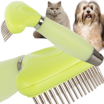 Double-Sided Trimmer / Comb for Dog and Cat Hair, Green