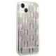 Karl Lagerfeld dėklas „Liquid Glitter Monogram“ telefonui iPhone 14 Plus, sidabrinis