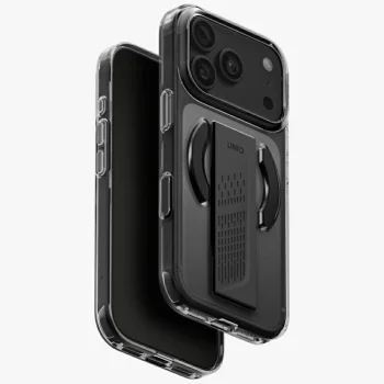 Dėklas Uniq Heldro Air Magclick Charging, skirtas iPhone 18 Pro / 17 Pro, juodas