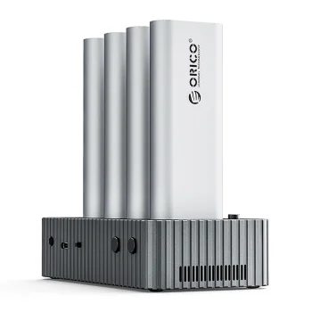 Orico IT48N-C 4 diskų M.2 NVMe docking stotelė su klonavimo funkcija, pilka