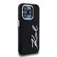 Karl Lagerfeld dėklas iPhone 15 Pro Max telefonui Silicone Metal Script Logo, juodas