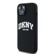 DKNY dėklas, skirtas iPhone 14, Liquid Silicone White Printed Logo MagSafe, juodas