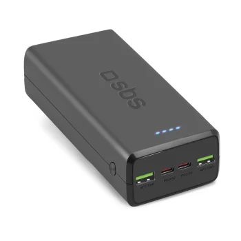 Išorinė baterija SBS TTBB30000PD20K, 30000 mAh, juoda