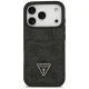 Guess 4G Double Card Triangle dėklas iPhone 17 Pro, juodas