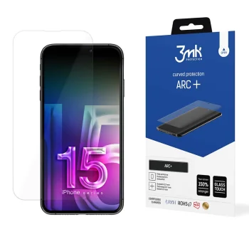 Apple iPhone 15 Plus 6.7'' 3MK ARC+ Protective Film Rounded Fullscreen Protector