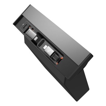 Baseus T-Space USB šakotuvas Tesla automobiliams su laidu, juodas