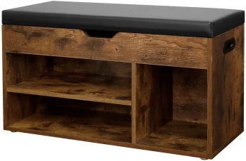 Multistore Loft batų spintelė su minkštasuoliu, ruda/juoda