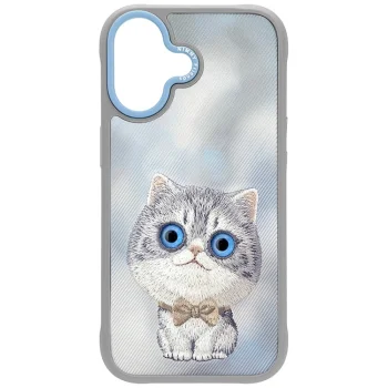 Nimmy Big Eyed Pet 2.0 Cat dėklas, skirtas iPhone 17, pilkas
