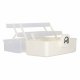 Large XL Medicine Organizer Box with 3 Tiers, 29x19x15.5 cm, White/Translucent