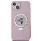 Karl Lagerfeld dėklas iPhone 15/14 Plus su MagSafe žiedu, rožinis
