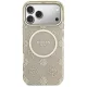 Guess IML Peony Dot MagSafe dėklas iPhone 17 Pro Max telefonui, smėlio spalvos