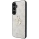 Guess Leather 4G Metal Logo dėklas telefonui Samsung Galaxy S26 FE, rožinis