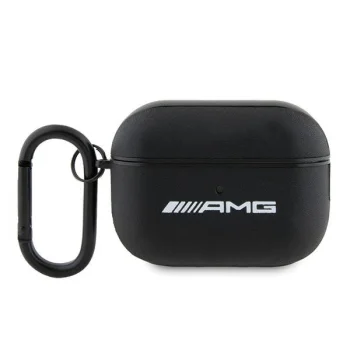 AMG Leather Big Logo dėklas ausinėms AirPods Pro 2 (2022/2023), juodas