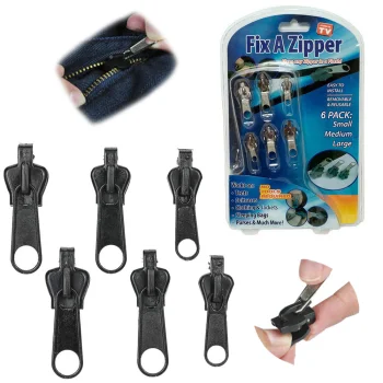 Užtrauktukų taisymo rinkinys Fix a Zipper, 6 vnt., rudas