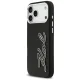 Karl Lagerfeld FW Grained Signature Logo dėklas iPhone 17 Pro Max telefonui, juodas