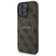 Guess dėklas iPhone 16 Pro Max telefonui 4G Ring Classic Logo MagSafe, rudas