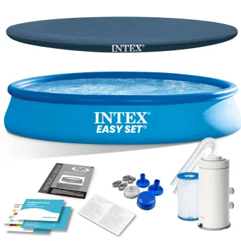 Intex 28158 sodo baseinas 457 x 84 cm su filtravimo siurbliu ir uždangalu