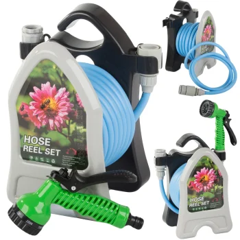 Garden Hose on Reel with 7-Function Spray Gun, 10m