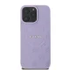 Guess Saffiano Peony Classic Logo MagSafe dėklas iPhone 16 Pro, violetinis