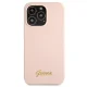 Guess Silicone Script Case for iPhone 13 Pro Max, Light Pink