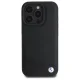 BMW dėklas iPhone 16 Pro Max Sign Leather Crossing Lines Pattern, juodas