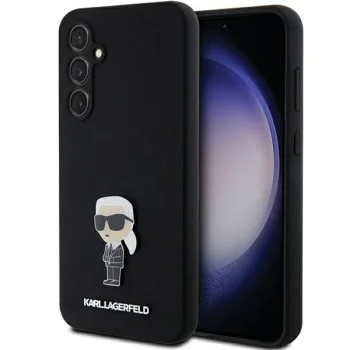 Karl Lagerfeld dėklas Samsung Galaxy S23 FE, Silicone Ikonik Metal Pin, juodas