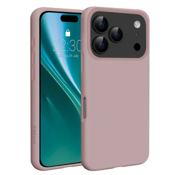Dėklas Etteri Silicone Mag skirtas iPhone 17 Pro Max / 18 Pro Max, šviesiai rožinis