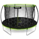 Neo-Sport NS-12C221 Garden Trampoline 374 cm with Inner Net and Ladder, Black/Green