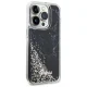 Guess dėklas iPhone 14 Pro telefonui Liquid Glitter Marble, juodas