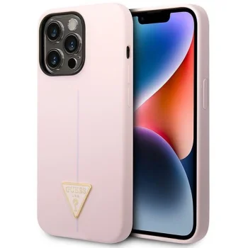 Guess Silicone Triangle Case for iPhone 14 Pro 6.1", Purple