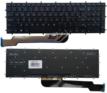 Klaviatūra Dell Inspiron 5570, 5565, 7566, 7567, G3 3579 su apšvietimu, US, juoda