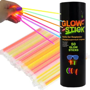 Šviečiančios lazdelės, fluorescencinės apyrankės, 20 cm, 100 vnt.