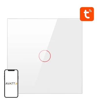 Išmanusis šviesos jungiklis Avatto ZTS02-EU-W1 ZigBee, 1 mygtukas, baltas