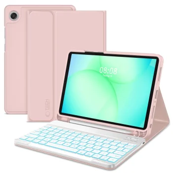 Tech-Protect SC Pen dėklas Samsung Galaxy Tab A9+ 11.0 su klaviatūra, rožinis