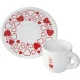 Kavos puodelių su lėkštutėmis rinkinys Bialetti Moka Heart, 2 vnt.