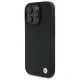 BMW dėklas iPhone 16 Pro telefonui Sign Leather Diamond Metal Logo MagSafe, juodas
