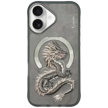 Nimmy Dragon MagSafe dėklas telefonui Apple iPhone 16, pilkas
