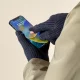 Pintos pirštinės išmaniesiems telefonams su angomis pirštams, juodos