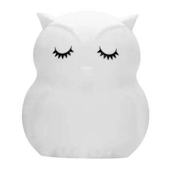 Silikoninis vaikiškas LED naktinis šviestuvas Redleaf Silly Owl, RGB, 700 mAh