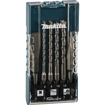 Grąžtų ir kirstukų rinkinys Makita E-15746 SDS-Plus, 6 dalių