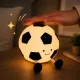 Silikoninė LED naktinė lemputė „Futbolo kamuolys“, RGB, USB-C, balta ir juoda