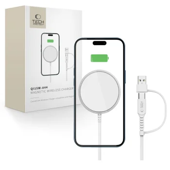 Tech-Protect QI15W-A44 Magnetic Wireless Charger with MagSafe, White