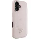 Guess Grained Hot Stamp Peony Triangle Logo MagSafe dėklas iPhone 16, rožinis